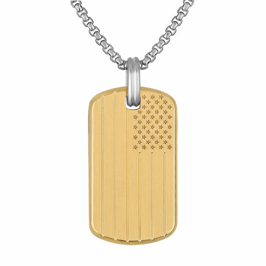 150th Flag Pendant Stainless Steel - Bulova Great Value